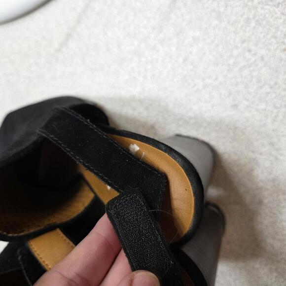 Franco Sarto Black Perforated Peep Toe Heeled Sandals- 7.5 NWOT - Picture 7 of 7